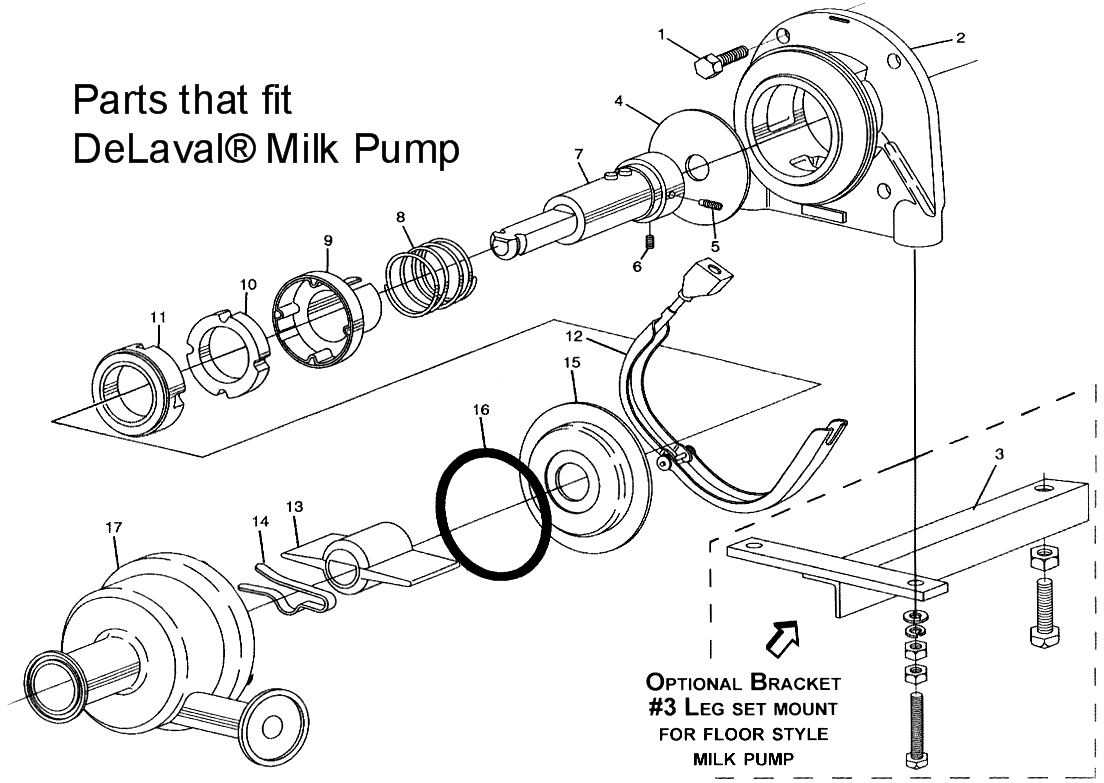 Replacement Parts for DeLaval® & Ezee Kleen Flo Milk Pumps Hamby